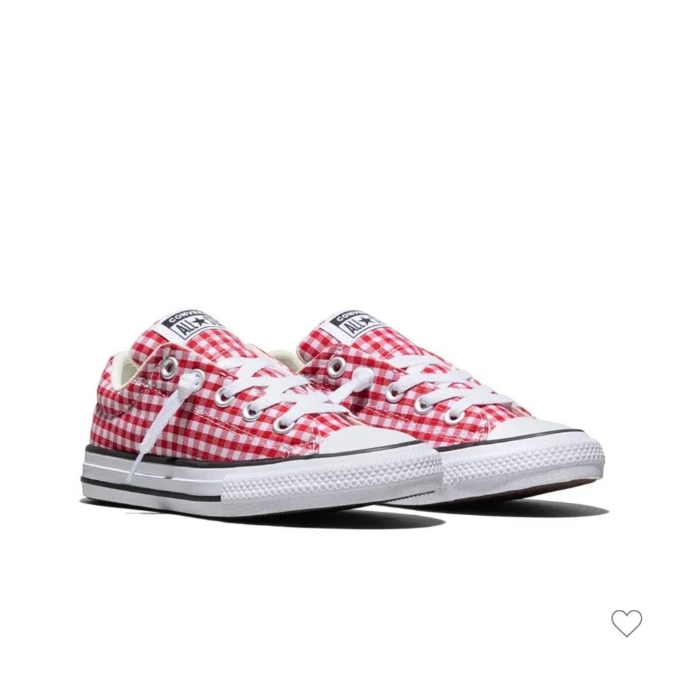 Converse CTAS Street Slip Red White Gingham Sneakers Size 5 NEW